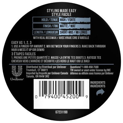 Axe Urban Messy Look Epic Hold Matte Hair Wax - 2.64oz *Packaging May Vary*