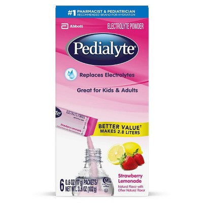 Pedialyte Strawberry Lemonade Electrolyte Powder - 0.6oz/6ct *Exp  01/01/2026*