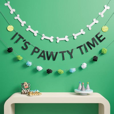 Dog Birthday 'It's Pawty Time' Banner - Spritz