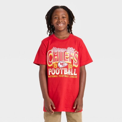 Boys' Size L Kansas City Chiefs Oversized Short Sleeve Graphic T-Shirt - Red