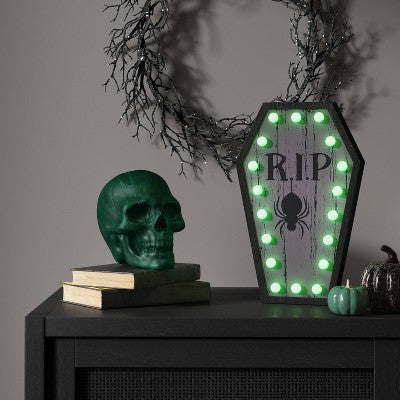 Plastic Skull Figurine - Hyde and EEK! Boutique  Rich Dark Green