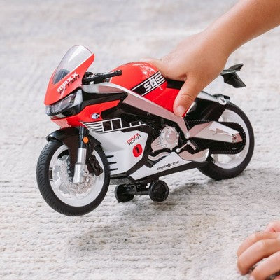 Maxx Action Red Motorized Toy Road Super Bike Motorcycle with Lights Sounds and Wheelie Feature *Damaged Box*