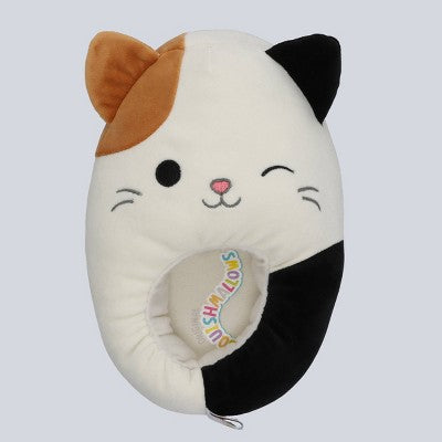Squishmallows Kids' Size 13/1, Cam the Cat Plush Slippers - Off-White : Slip-On, Cushioned Footbed, Closed Toe