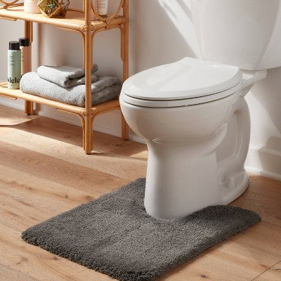 Spa Plush Contour Bath Rug Dark Gray - Threshold : Machine Washable, Tufted Polyester, Latex Backing