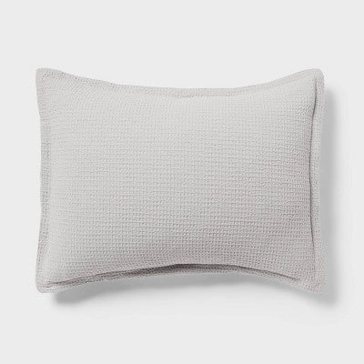 King Washed Waffle Weave Comforter and Sham Set Comfort Light Gray - Threshold