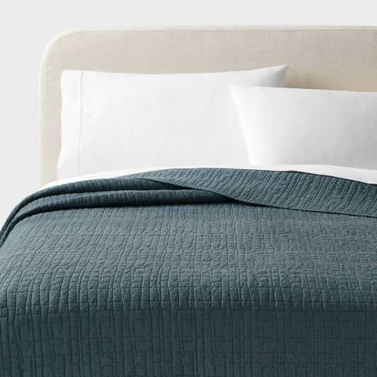 King TENCEL  Quilt Slate Blue - Threshold : OEKO-TEX Certified, Cooling Lightweight Coverlet, Woven Lyocell Fabric, Machine Washable
