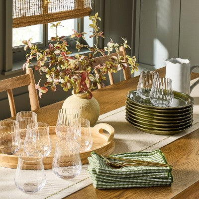 Set of 8 14oz Short Water Glasses Clear - Hearth & Hand  with Magnolia