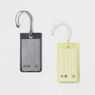 Jelly Luggage Tag - Open Story  Lime Green/Gray: Solid TPU Travel Accessories
