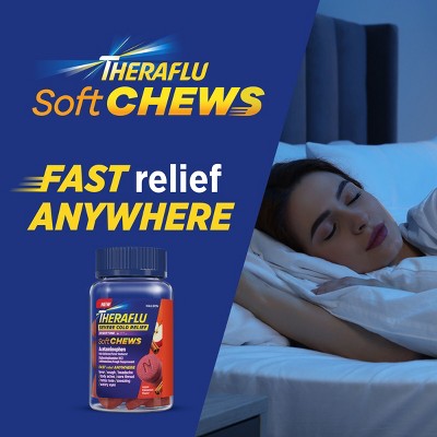 Theraflu Severe Cold Relief Nighttime Soft Chews - Apple Cinnamon - 20ct *Exp 2026/05*