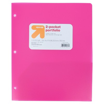 2 Pocket Plastic Folder Pink - up&up