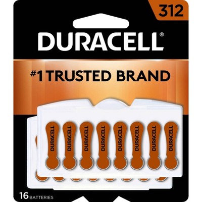 Duracell Size 312 Hearing Aid Batteries - 16 Pack - Easy-Fit Tab *Best Before Mar 2026* *Minor Box Damage*