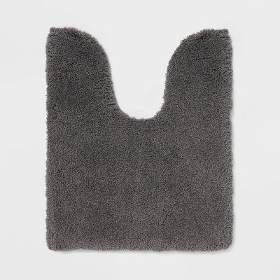 Spa Plush Contour Bath Rug Dark Gray - Threshold : Machine Washable, Tufted Polyester, Latex Backing