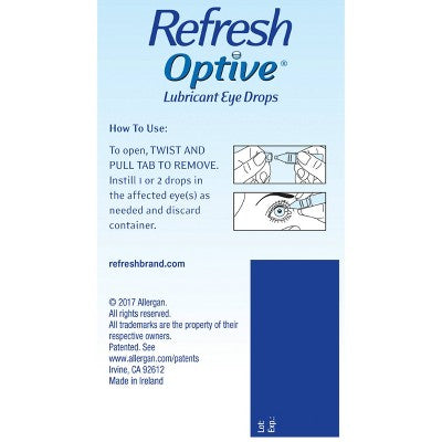 Refresh Optive Lubricant Eye Drops - 60ct *Exp 7/26* *Damaged Box*
