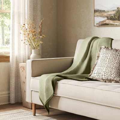 The Cozy Collection Cozy Faux Cashmere Knit Throw Green - Threshold