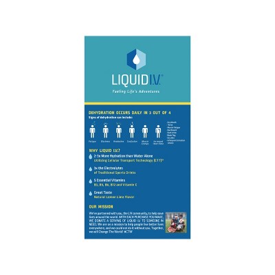 Liquid IV Hydration Multiplier - Lemon Lime - 10ct/0.56oz *Best By 04/28/2027* *Damaged Box*  *Packaging May Vary*