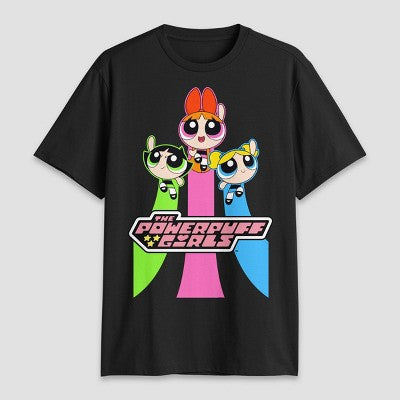 Men's 2XL The Powerpuff Girls Short Sleeve Graphic Jersey - Black