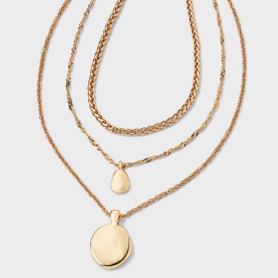 Multi-Strand Coin Drop Necklace - A New Day  Gold