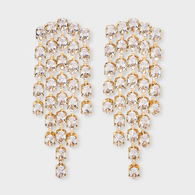 Waterfall Stone Statement Earrings - A New Day  Gold
