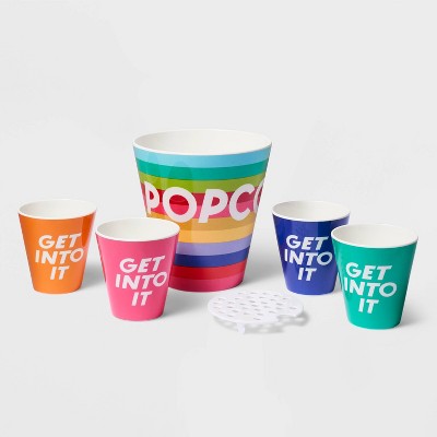 5pc Melamine Popcorn Bowl Set