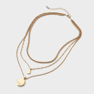 Multi-Strand Coin Drop Necklace - A New Day  Gold
