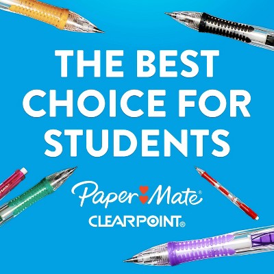 Paper Mate Clear Point 3pk #2 Mechanical Pencils with Eraser & Refill 0.7mm Assorted Colors: Papermate Led Pencils