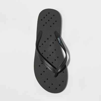 Size M Shower Flip Flops Black - Room Essentials