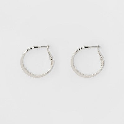 Medium Flat Hoop Earrings - A New Day  Silver