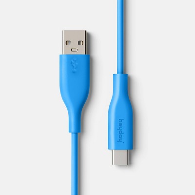 6' A+C Silicone Cable - Heyday - Bright Blue: USB to USB-C Cord