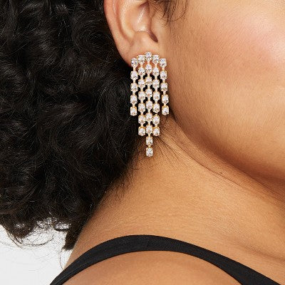Waterfall Stone Statement Earrings - A New Day  Gold