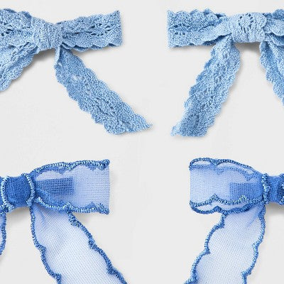 Girls' 6pk Ribbon Bow Clip Set - art class  Blue