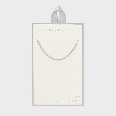 Sterling Silver Twisted Chain Necklace - A New Day  Silver
