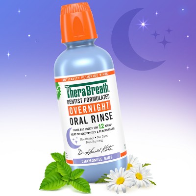 TheraBreath Overnight Mouthwash - Chamomile Mint - 16 fl oz **Exp 11/26**