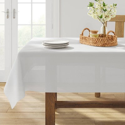 84 x 60 Solid Tablecloth White - Threshold *Damaged Package*