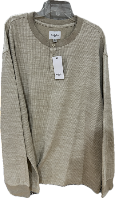 Goodfellow & Co Men's Long sleeve Henley Shirt Tan *Size Men's 3XL Tall*