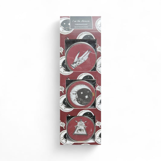 I am the Universe Pomegranate Noir Set of 3 Travel Tin Candles