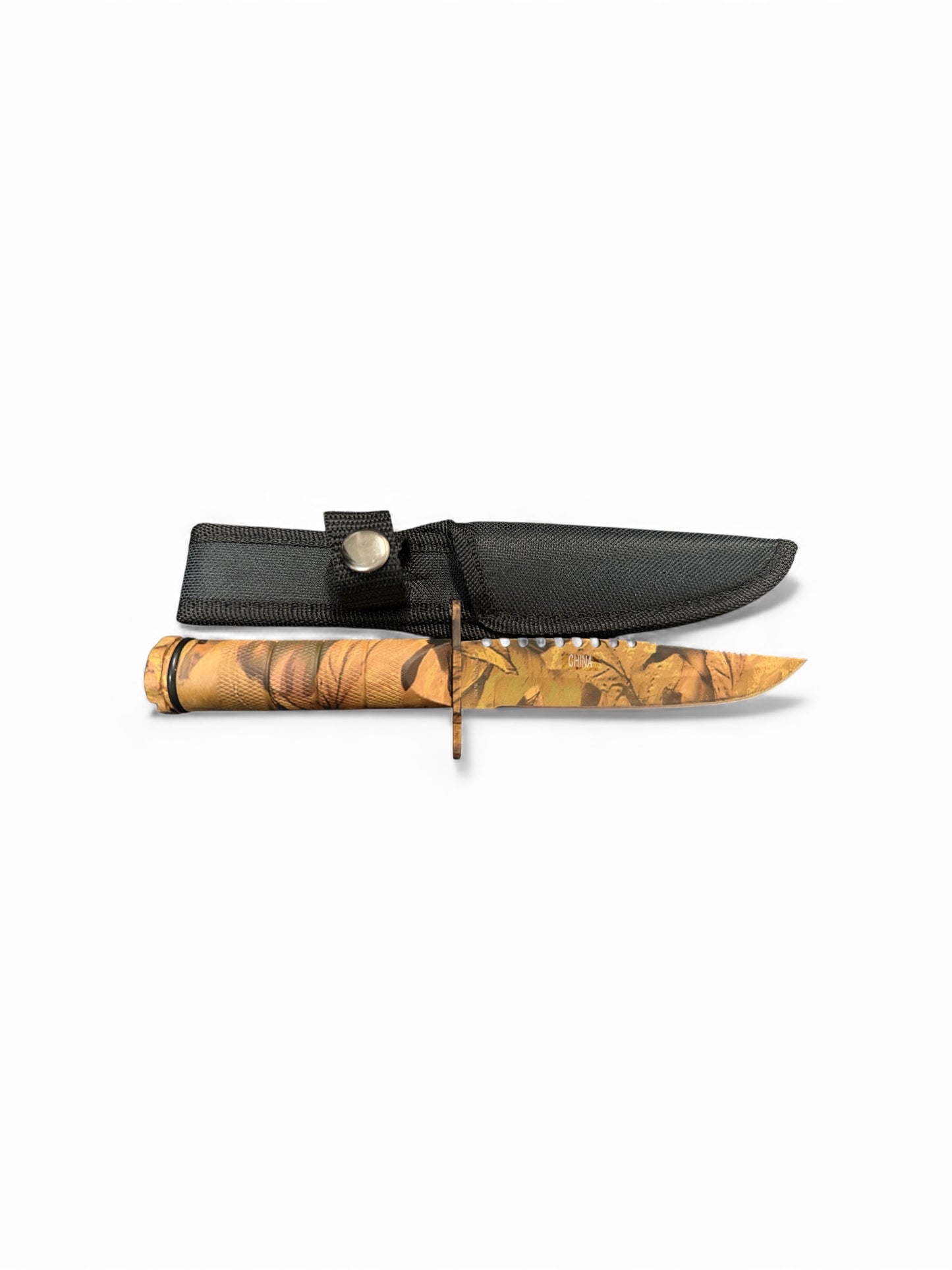 Snake Eye Tactical Camo Survival Knife with Nylon Case 8.5"