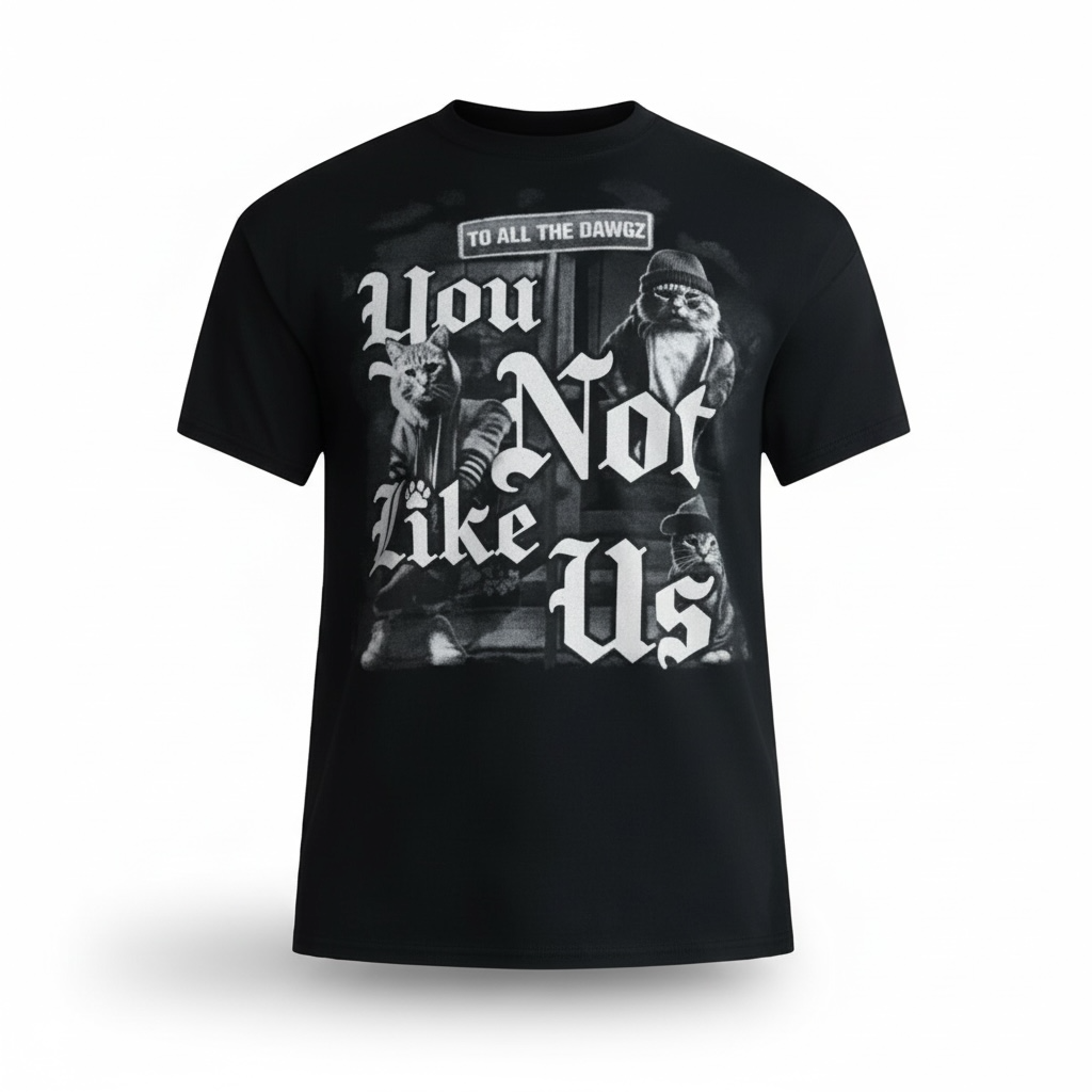 Men's Cats You Not Like Us Cotton Graphic T-Shirt