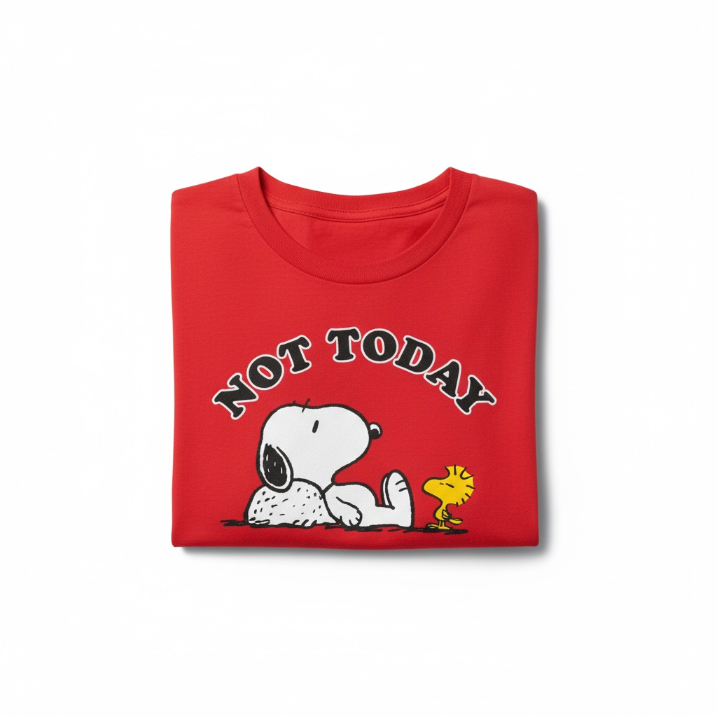 Men's XL - Snoopy Graphic Tee Shirt Not Today - Red