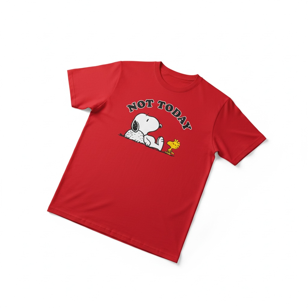 Men's XL - Snoopy Graphic Tee Shirt Not Today - Red