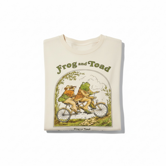 Men's Frog and Toad Bike Graphic T-Shirt - Beige
