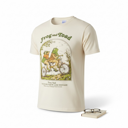 Men's Frog and Toad Bike Graphic T-Shirt - Beige