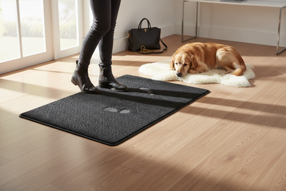 20 x 40 Low Profile Charmed Manor Patterned Polyurethane Kitchen Mat with Foam Rubber Backing Black - Threshold