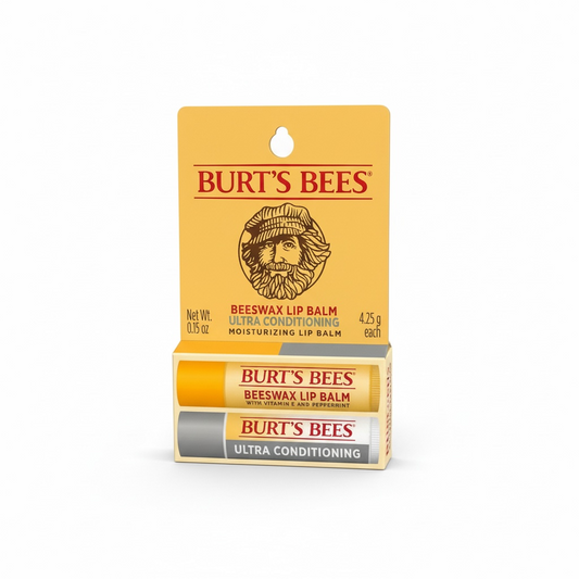 Burt's Bees Beeswax Lip Balm Original and Ultra Conditioning Set of 2