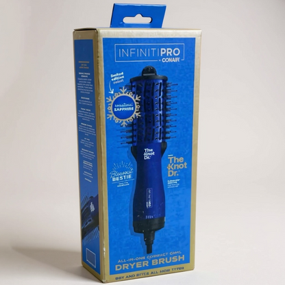 Infiniti Pro by Conair The Knot Dr All-in-One Compact Hair Dryer Brush - Sapphire *Damaged Package See Desc*