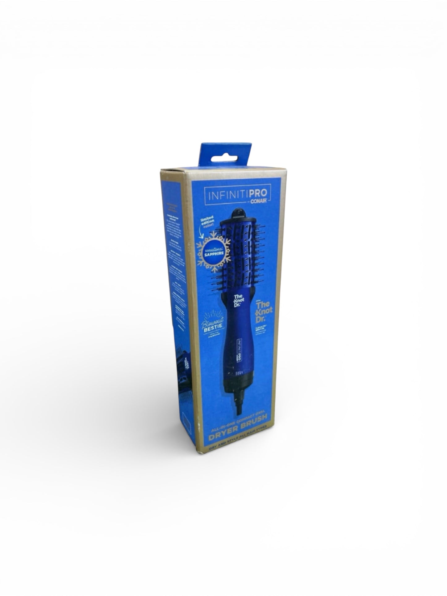 Infiniti Pro by Conair The Knot Dr All-in-One Compact Hair Dryer Brush - Sapphire *Damaged Package See Desc*