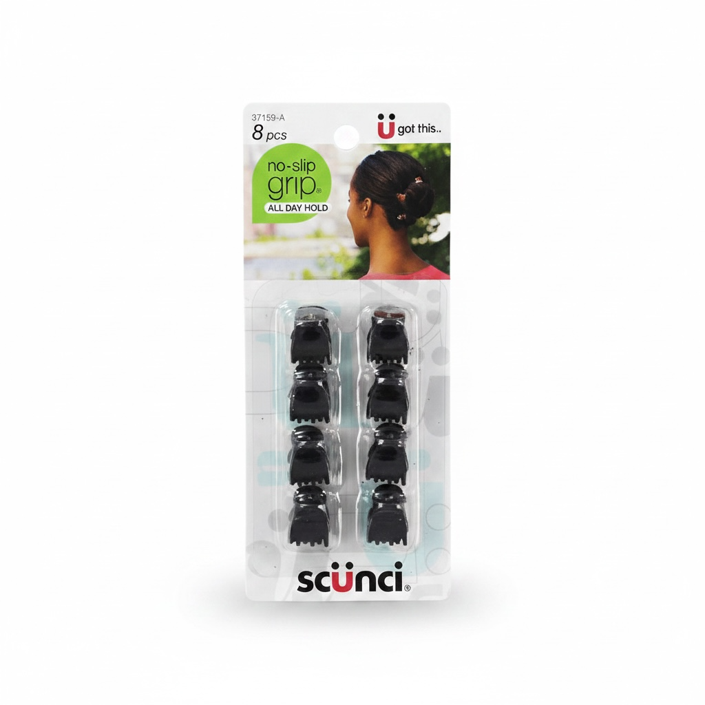 Scunci 4-Count No-Slip Tight Grip Hair Jaw Clip