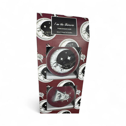 I am the Universe Pomegranate Noir Set of 3 Travel Tin Candles