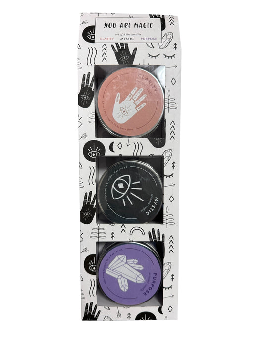 You Are Magic Set of 3 Tin Candles Clarity Mystic Purpose