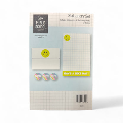 Public School Paper Co. Stationary Set Smiley Face