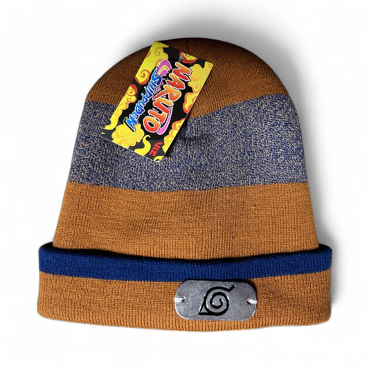 Naruto Shippuden Beanie Rust Blue Metal One Size Fits Most
